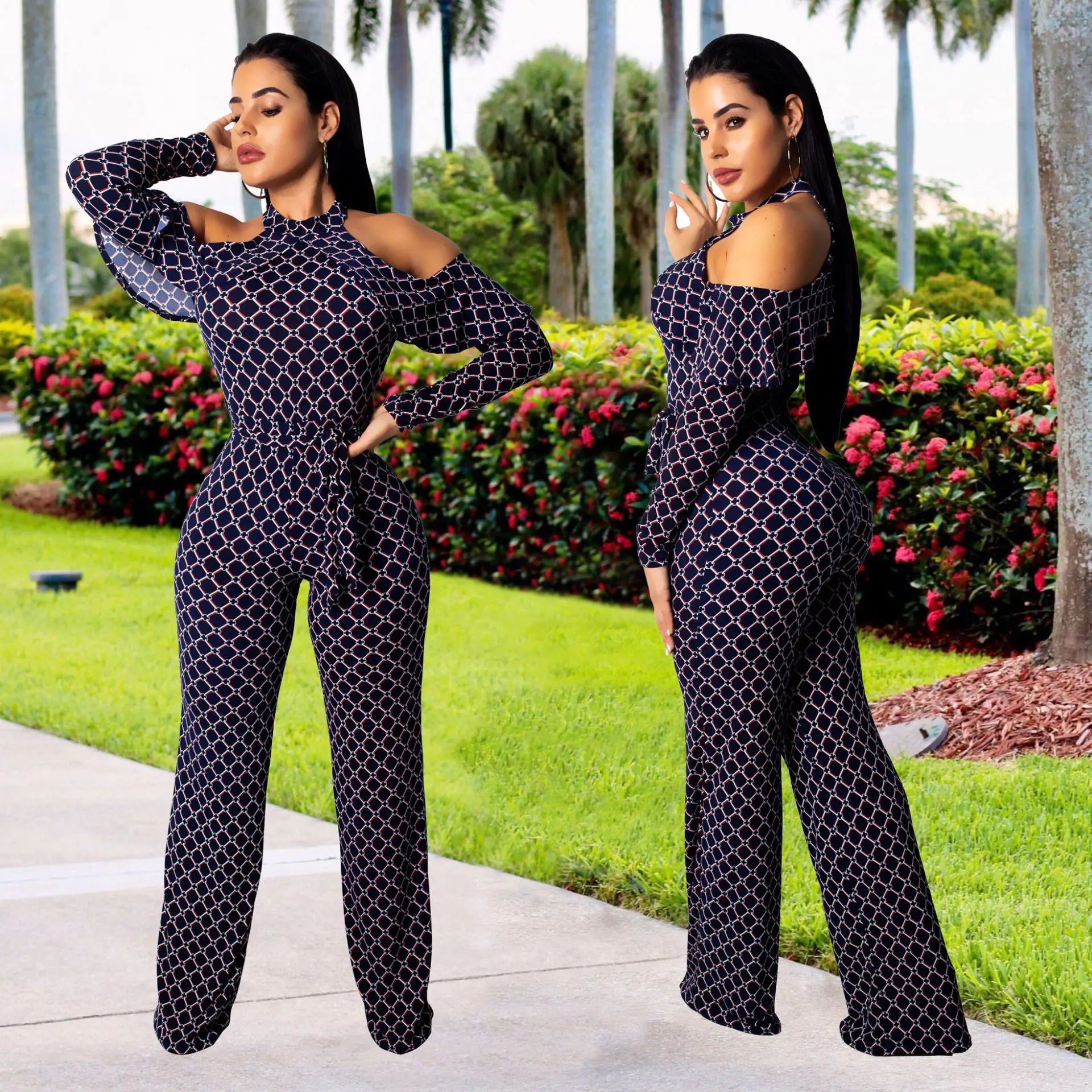 Chic Digital Print Jumpsuit