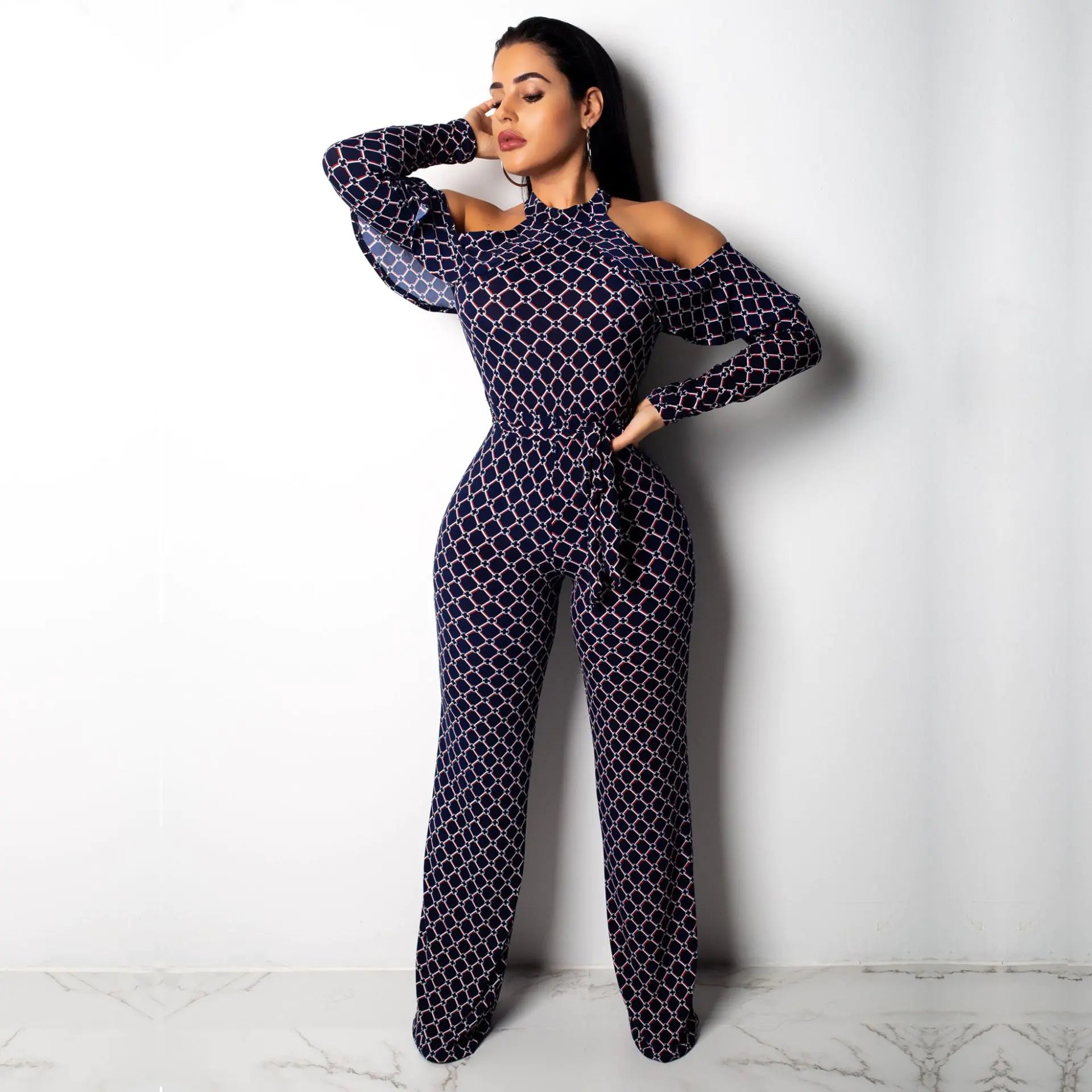 Chic Digital Print Jumpsuit