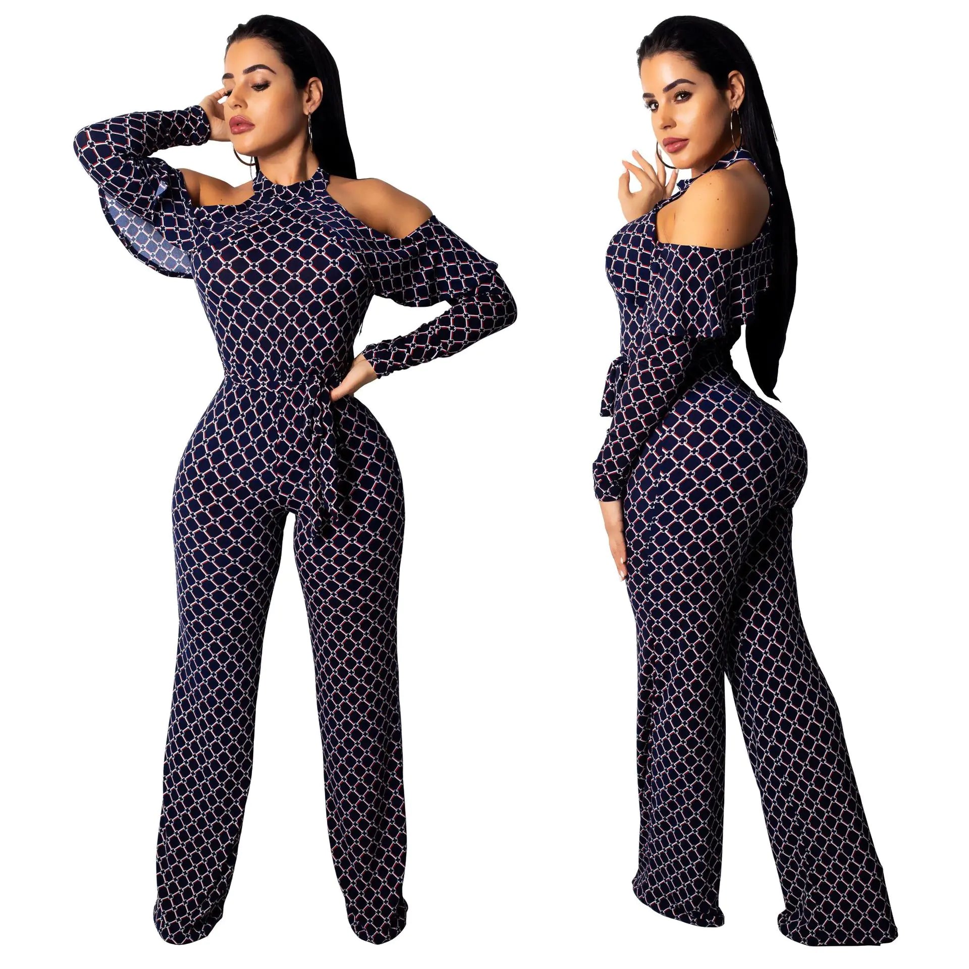 Chic Digital Print Jumpsuit